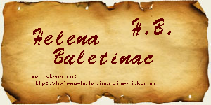 Helena Buletinac vizit kartica